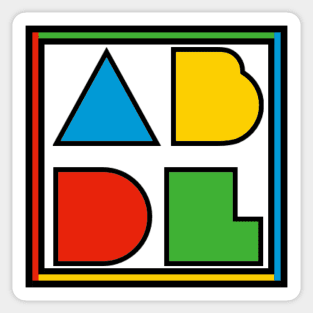 ABDL Logo Color Block - Transparent w/ outline Sticker